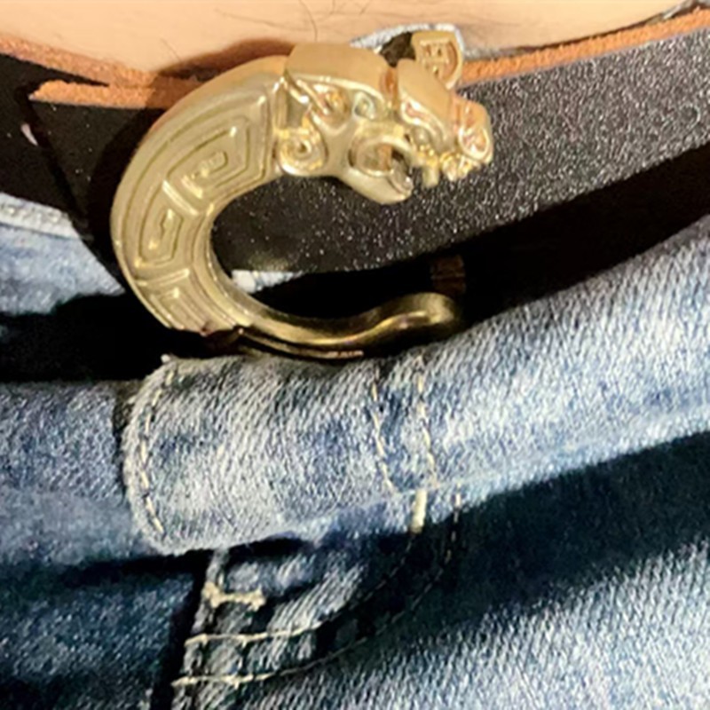 Dragon patterned belt buckle, pure copper smooth buckle accessory, brass