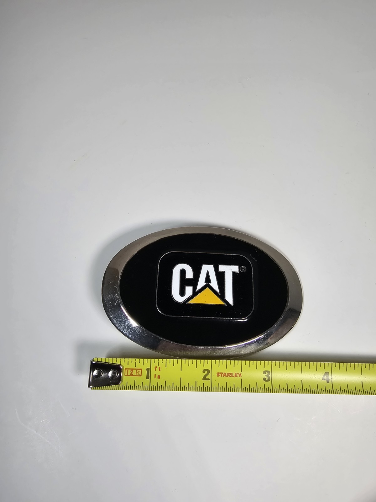 Vintage CAT CATERPILLAR Belt Buckle Tractor CHROME Big Diesel