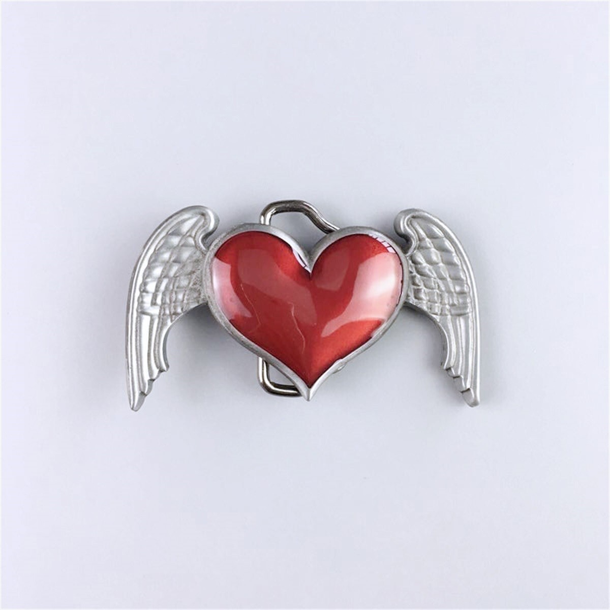 Vintage Enamel Heart Angel Wings Gurtelschnalle Boucle de ceinture