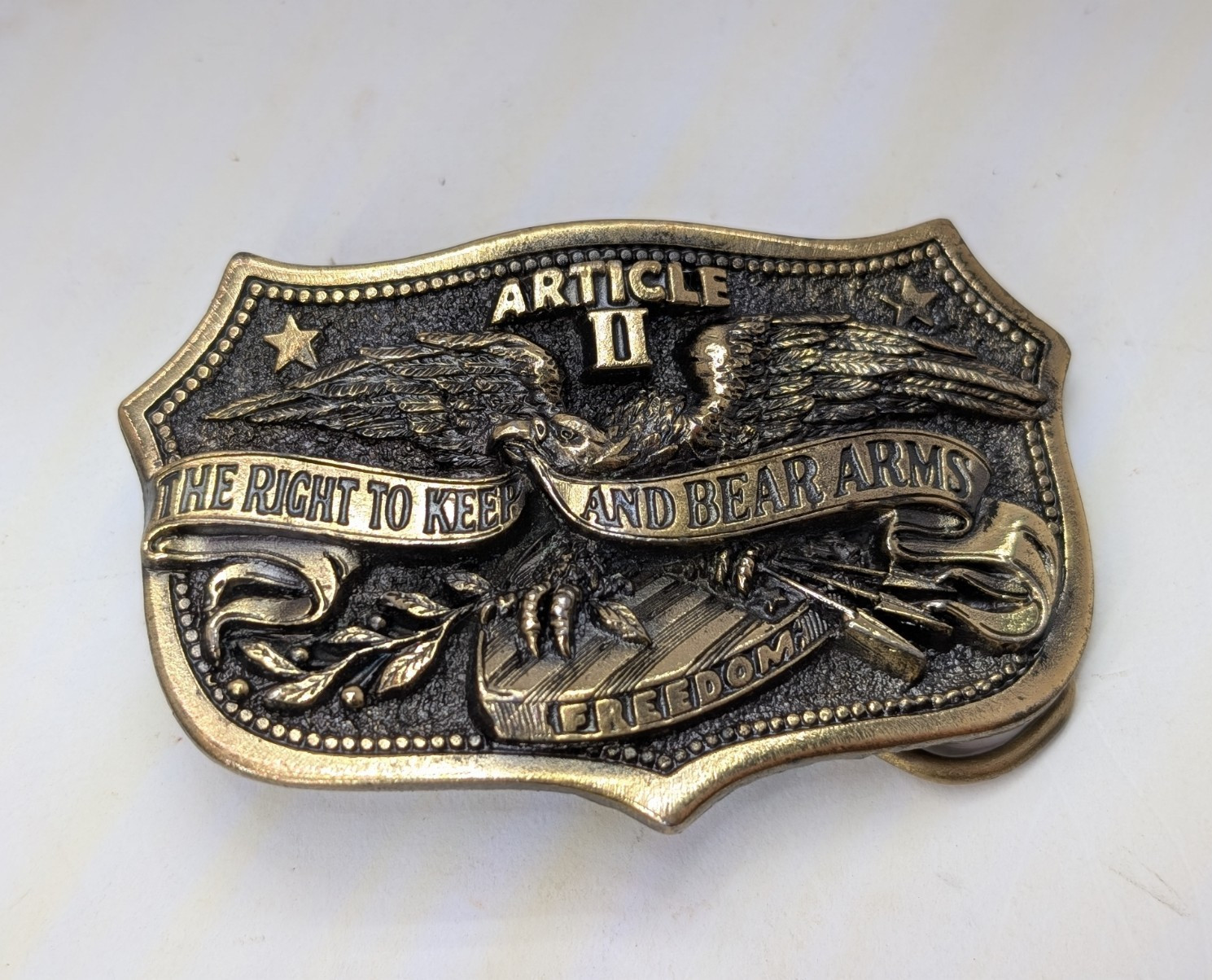 The Great American Buckle Co. Article II Eagle Western Belt Buckle Gold/Black