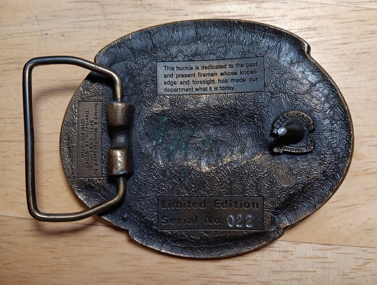 Fire Department Firefighter Fireman Firetruck Belt Buckle 1991 Responder VINTAGE