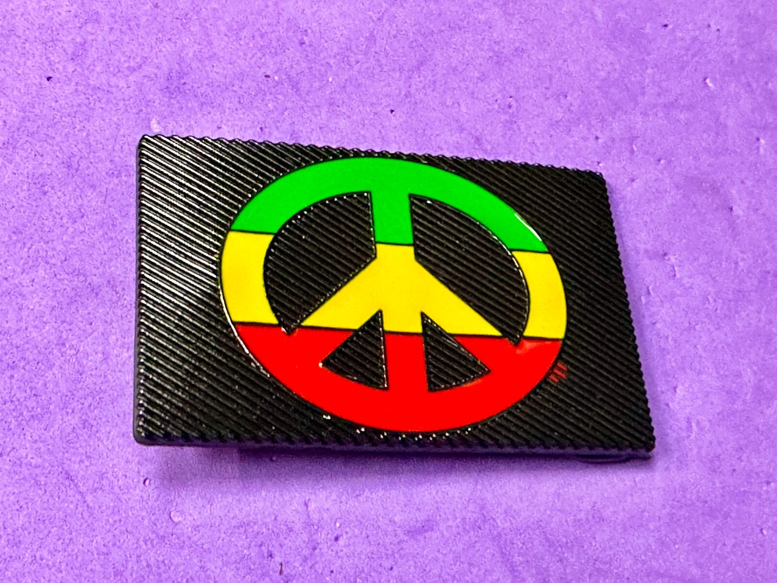 Rasta Peace Sign Flag Red Yellow Green Jamaica Marijuana Symbols Belt Buckle