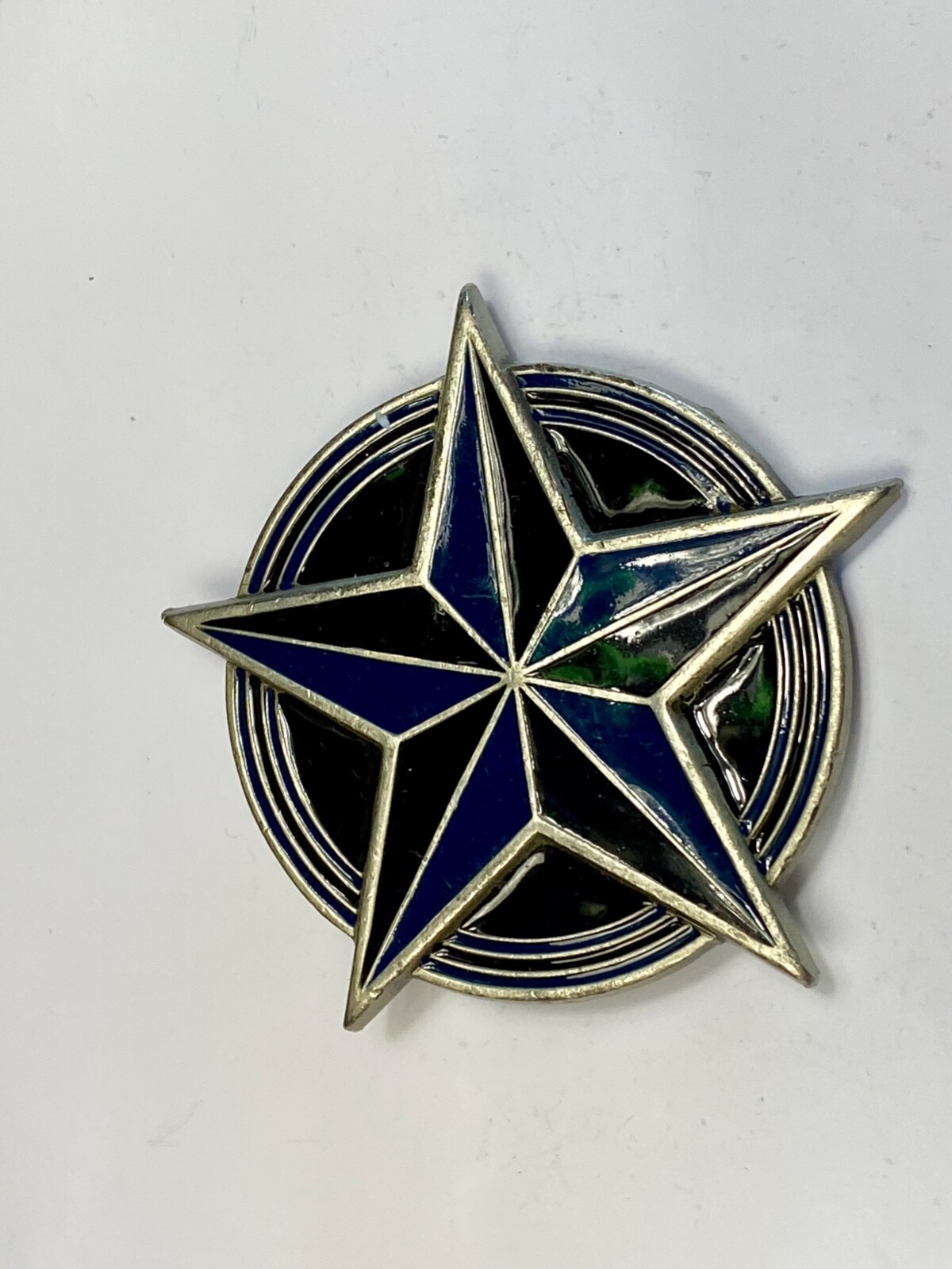 Star Blue And Black Color Pewter Great American Products Belt Buckle