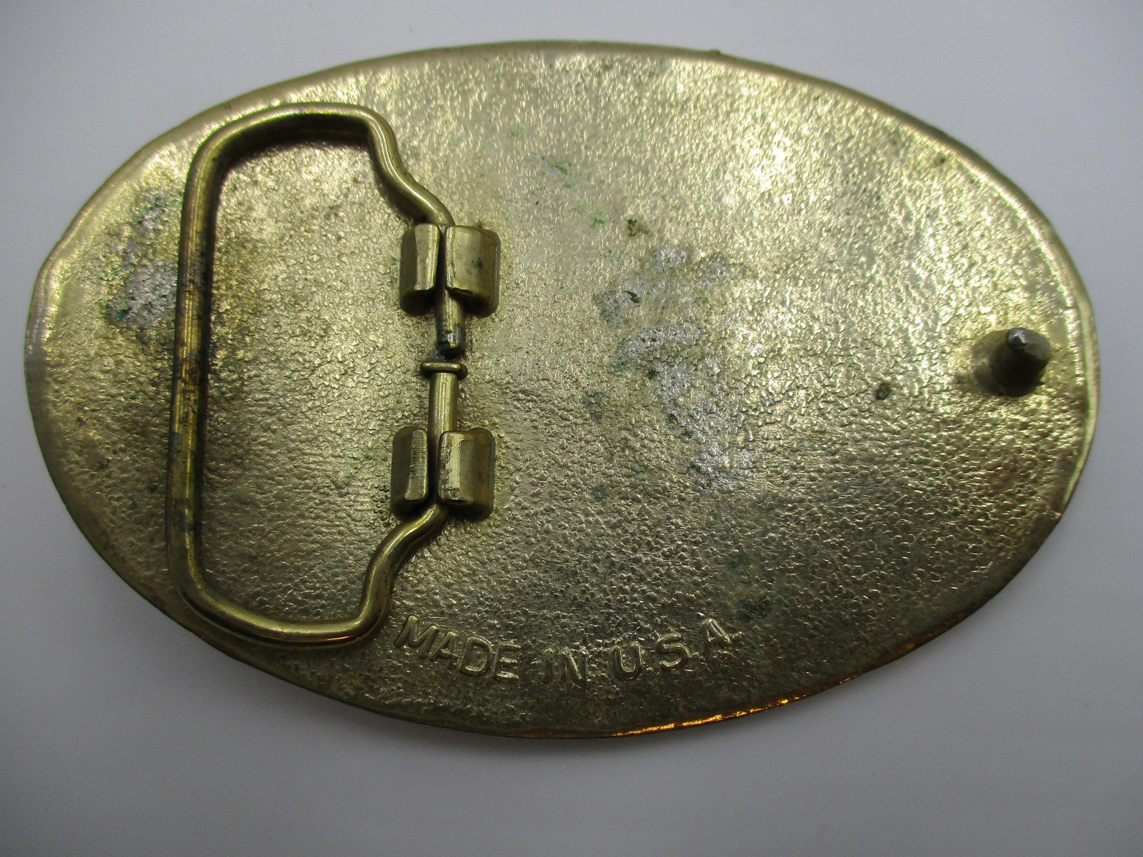 Vintage State Of Texas Belt Buckle Mens Gold 1.5&Prime; Metal Oval Star Western Cowboy