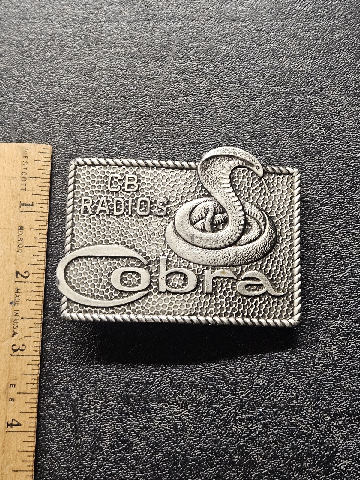 Vintage Cobra CB Radios Belt Buckle Lewis Buckles Chicago Advertising Snake Logo