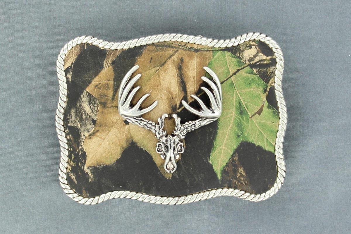 Nocona Mens Mossy Oak Buck Skull Buckle 37958