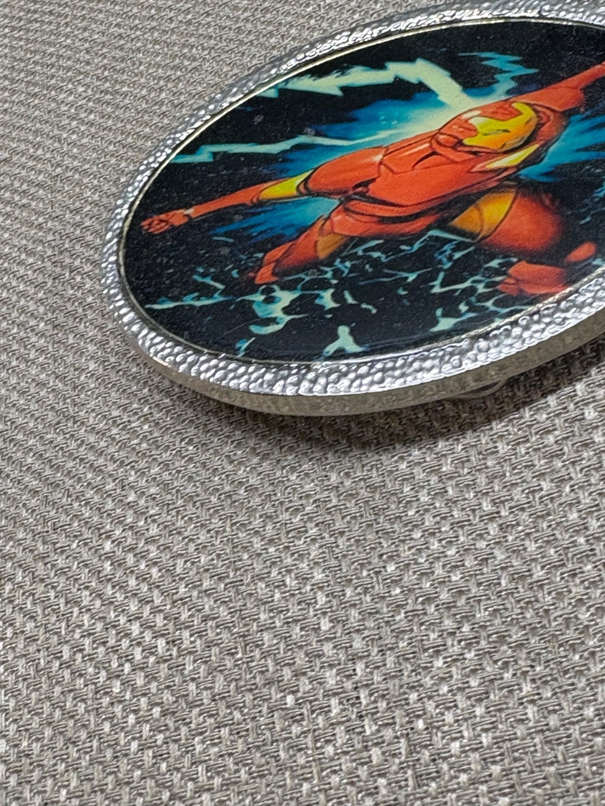 Ironman Iron man Belt Buckle Metal Oval Shape photo 2 1/2&Prime; in size