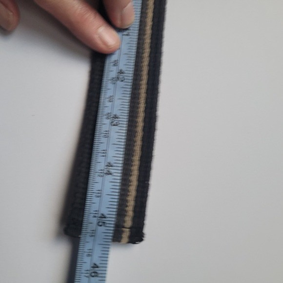 The North Face Canvas Belt Silver Buckle Striped Black Tan Accessories