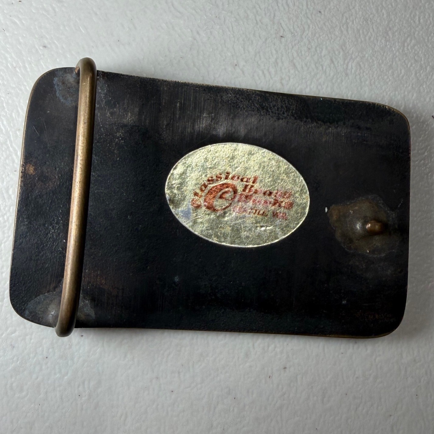 Vintage Seattle Fire Dept Belt Buckle Siskiyou Brass Tone Firefighter City SFD