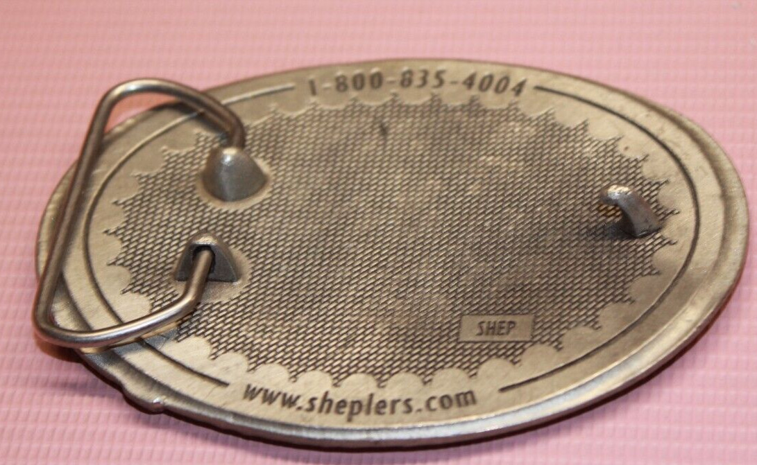 SHEPLERS PEWTER BELT BUCKLE COUNTRY WESTERN LONG HORN STEER THEMED