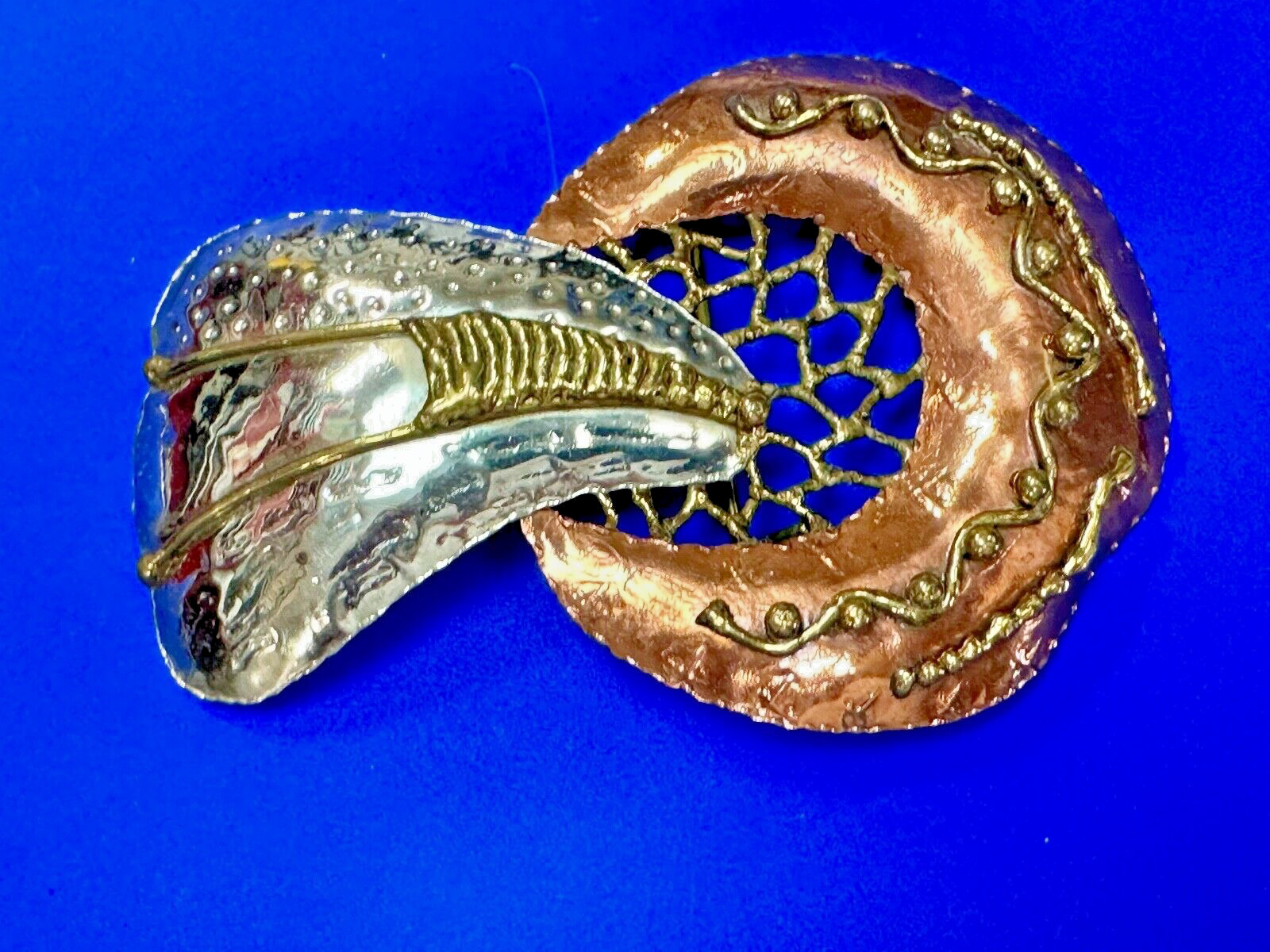 India Inspired Artisan Large Abstract Hippy Boho Vibe Huge Belt Slide Buckle