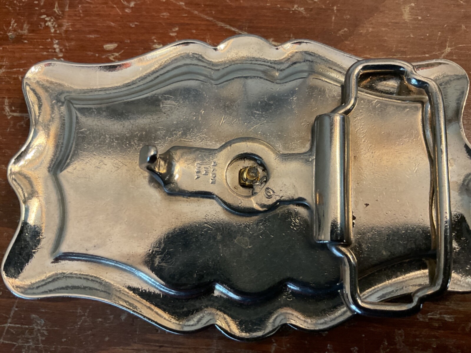 Vintage Horse Belt Buckle Silver and Black