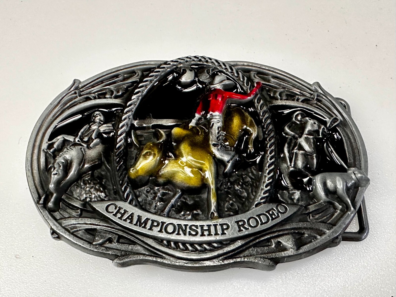 Championship Rodeo Bull Riding Rider Champion Trophy Award Cowboy Belt Buckle