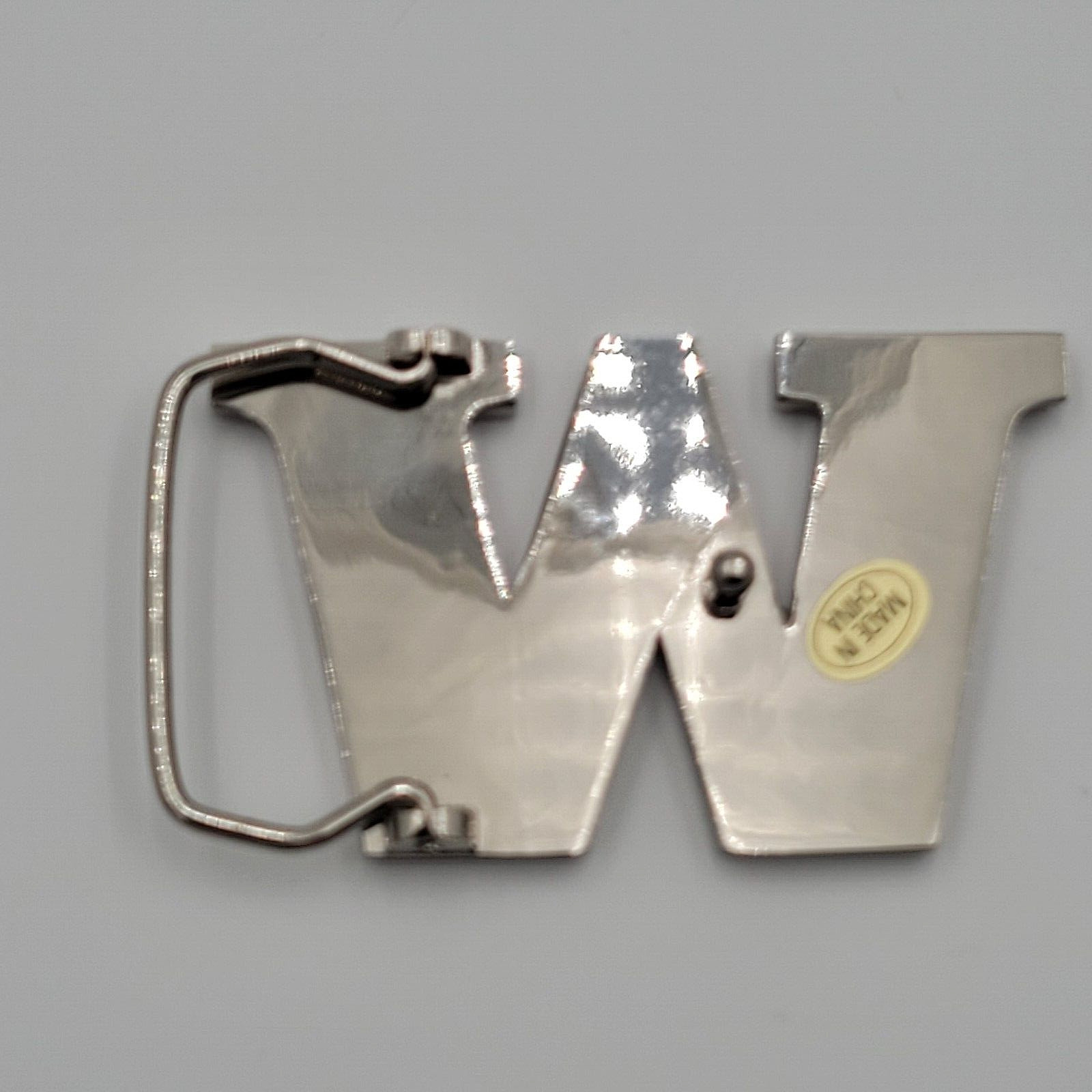 W Initial Brushed Chrome Belt Buckle 2 3/4&Prime; » x 2&Prime; Up To 1 1/4&Prime; Belt