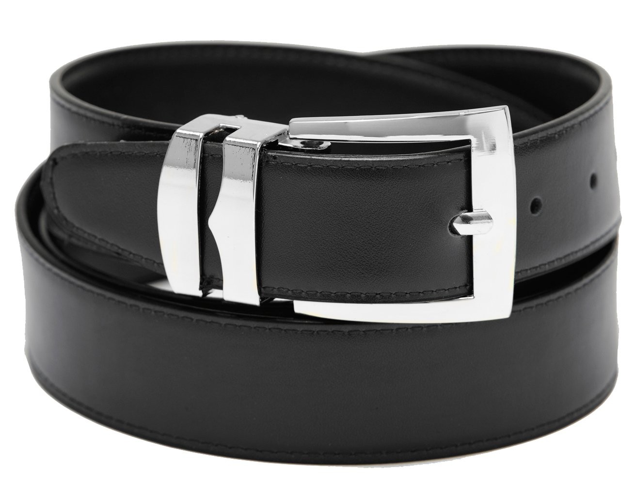 Concitor Men&rsquo;s Belt Reversible Wide Bonded Leather Silver-Tone 34, Gray