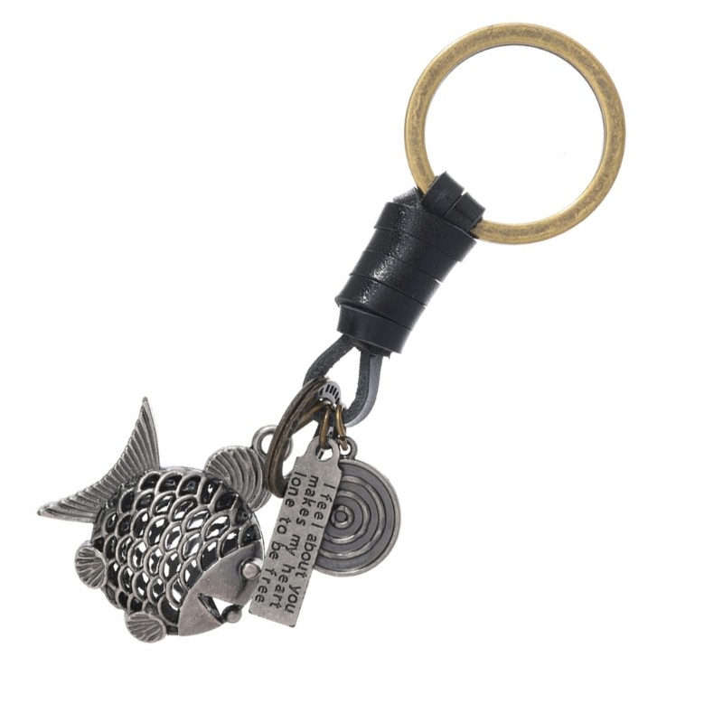 Chic Gold or Silver Carp Fish Keychain Lightweight And Sturdy For Everyday