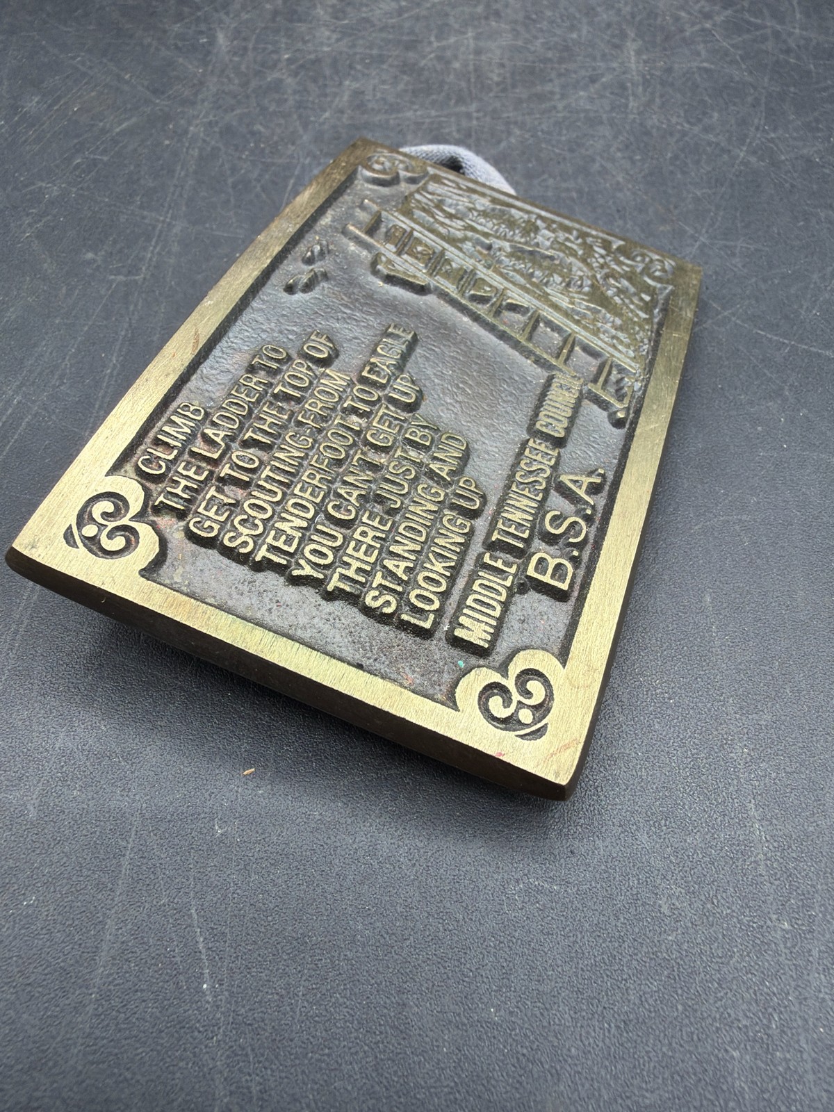 Vintage Brass Boy Scouts Middle Tennessee Council Belt Buckle
