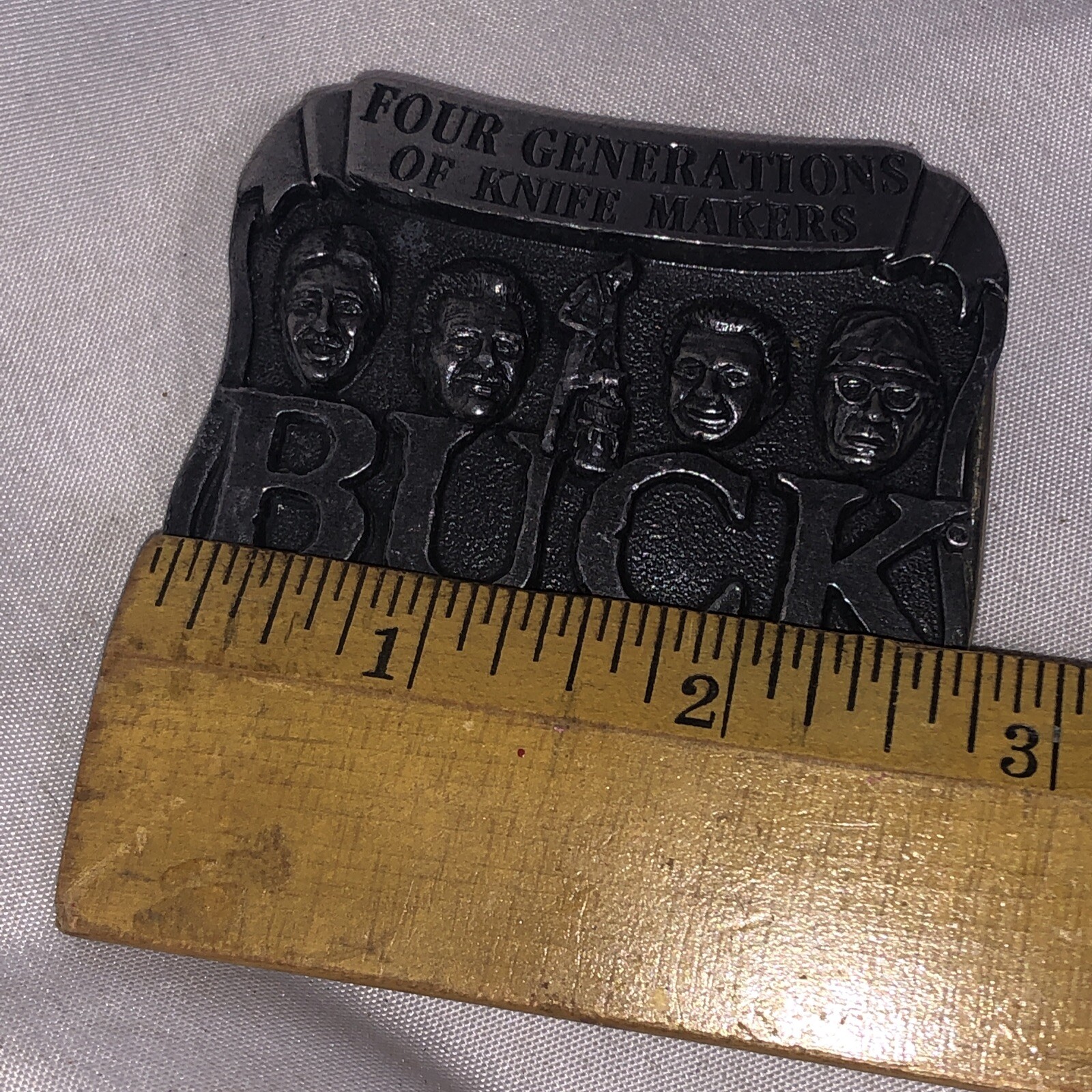 Vintage Belt Buckle Buck Knife Four Gen. of Knife Makers Smokey Mountain/u5a