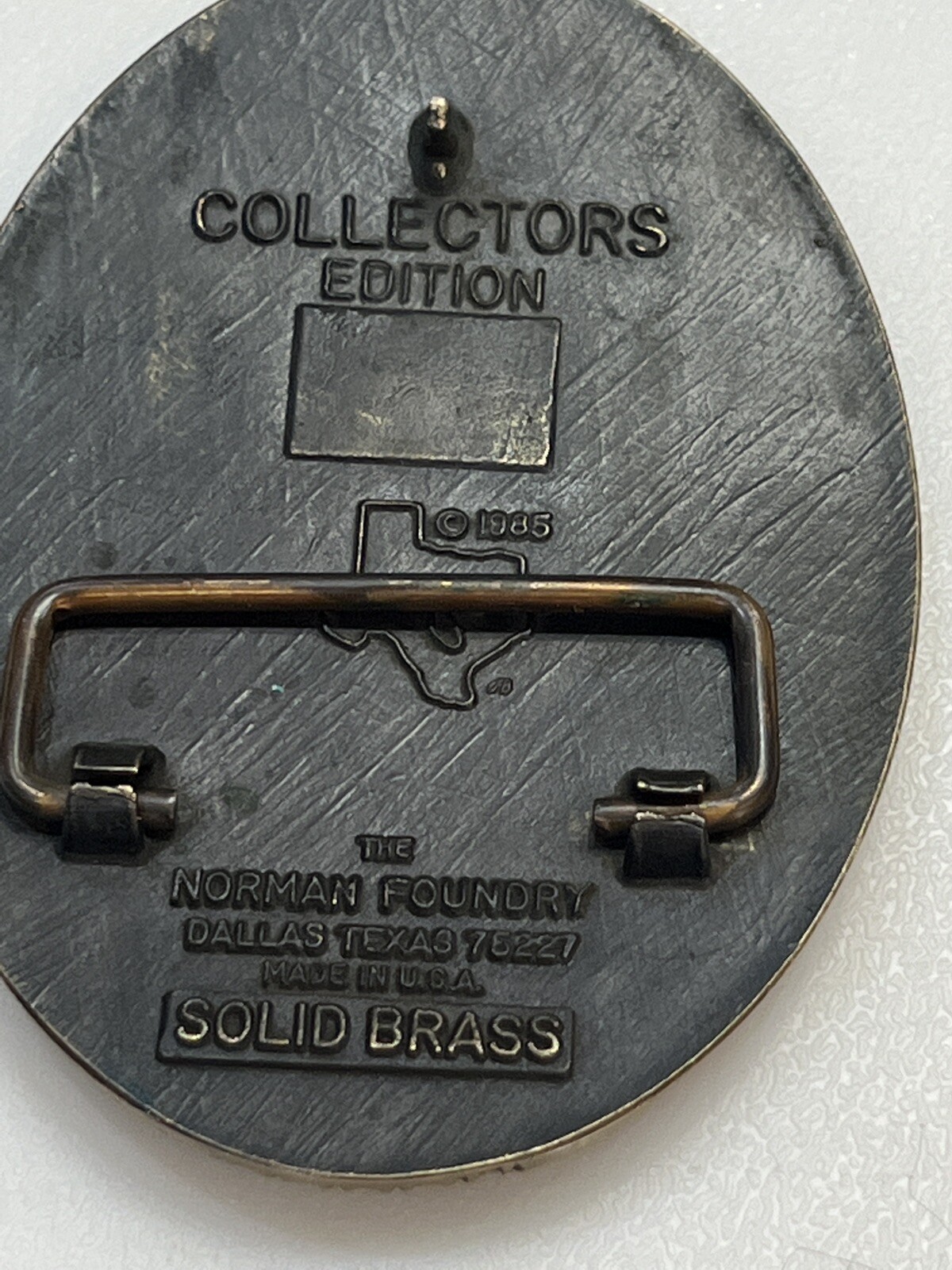 NRA LIFE MEMBER 1985 COLLECTOR&rsquo;S EDIT. SOLID BRASS BUCKLE ~ THE NORMAN FOUNDRY