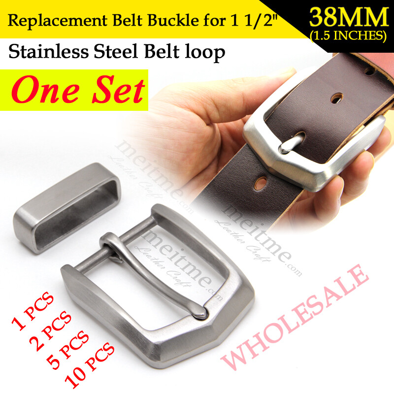 Mens Stainless Steel Belt Buckle Keeper Single Buckle Belt Loop 1.5&Prime; 38mm Lot