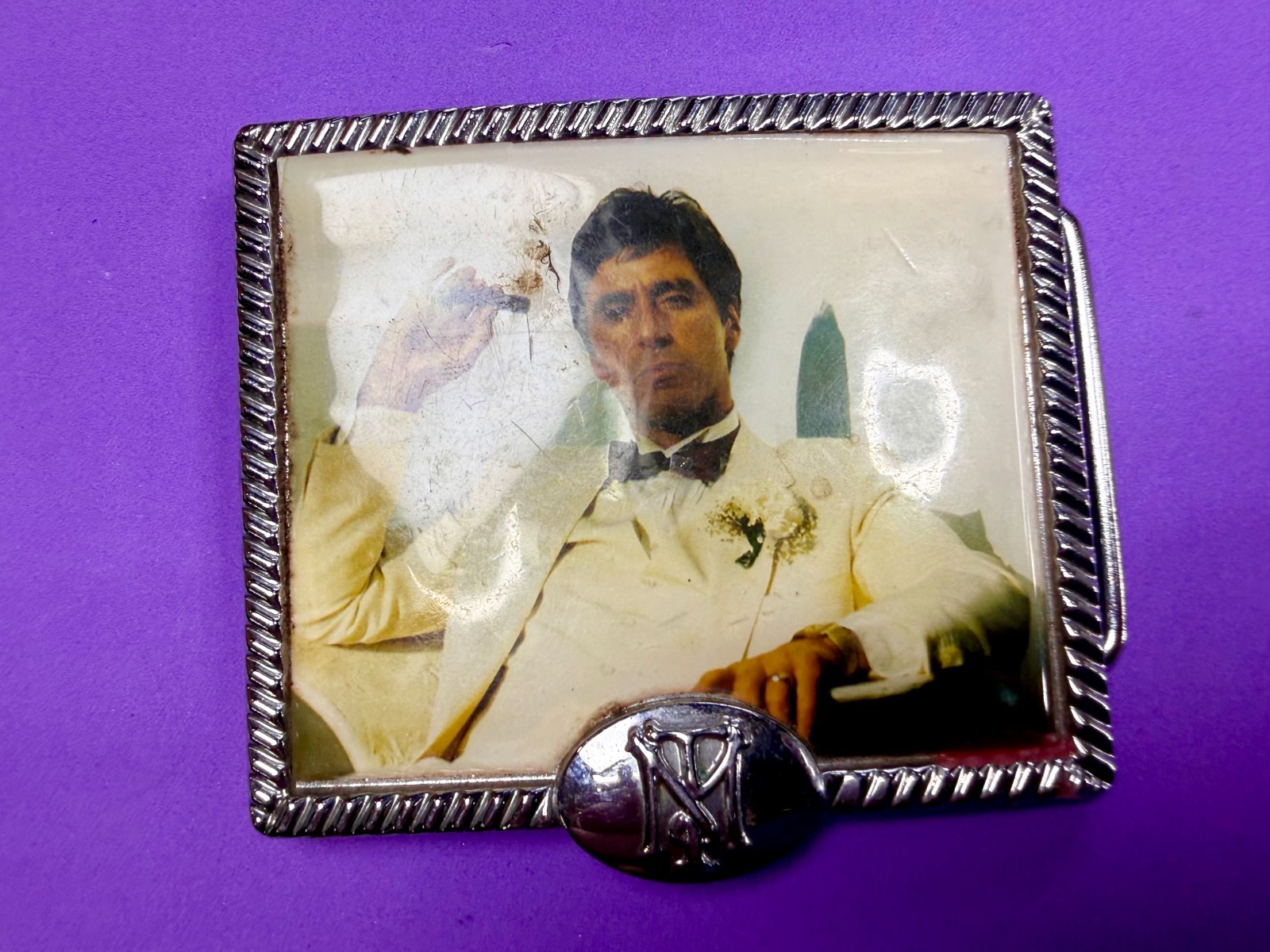 Scarface Movie Al Pacino Tony Montana Cigar Photo Universal Studios Belt Buckle