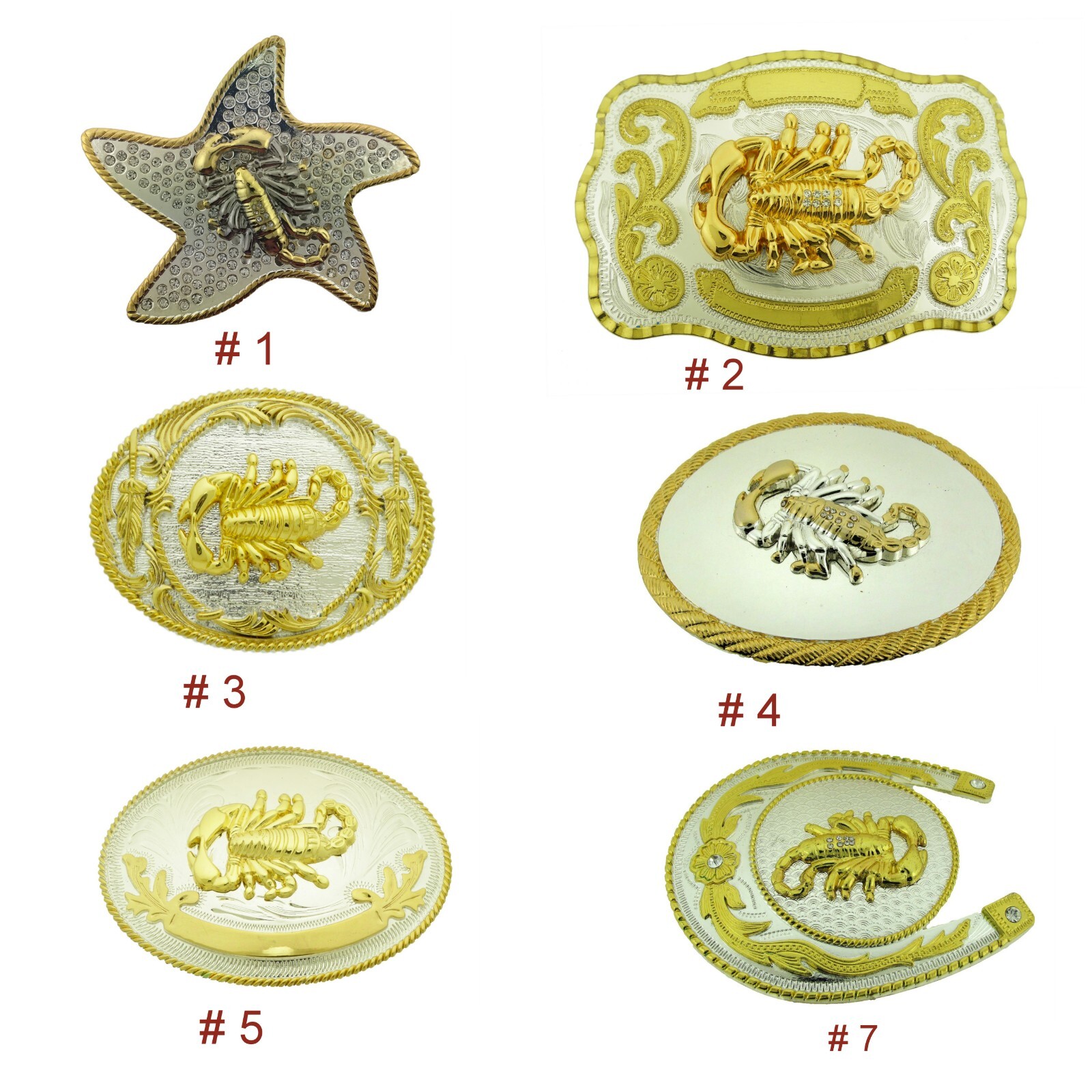 New Scorpion Belt Buckle Mens Gold Silver Metal Rodeo Cowboy Western Zodiac Sign