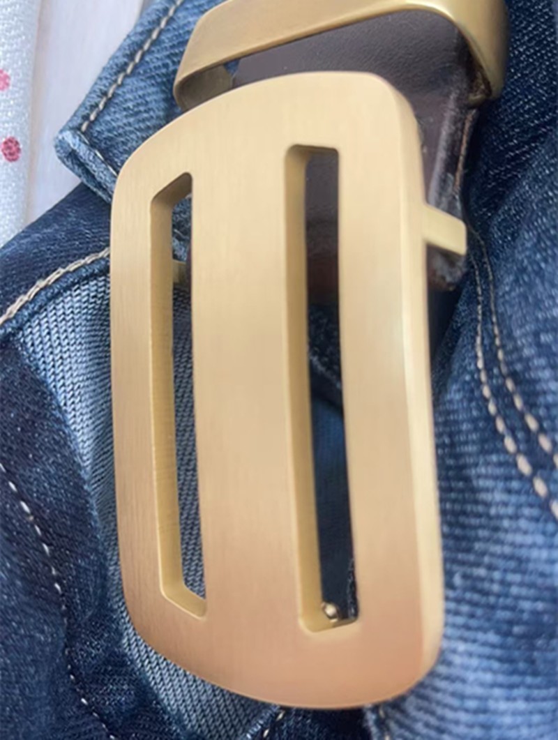 Brass belt head with smooth buckle for men&rsquo;s solid buckle head 3.9cm