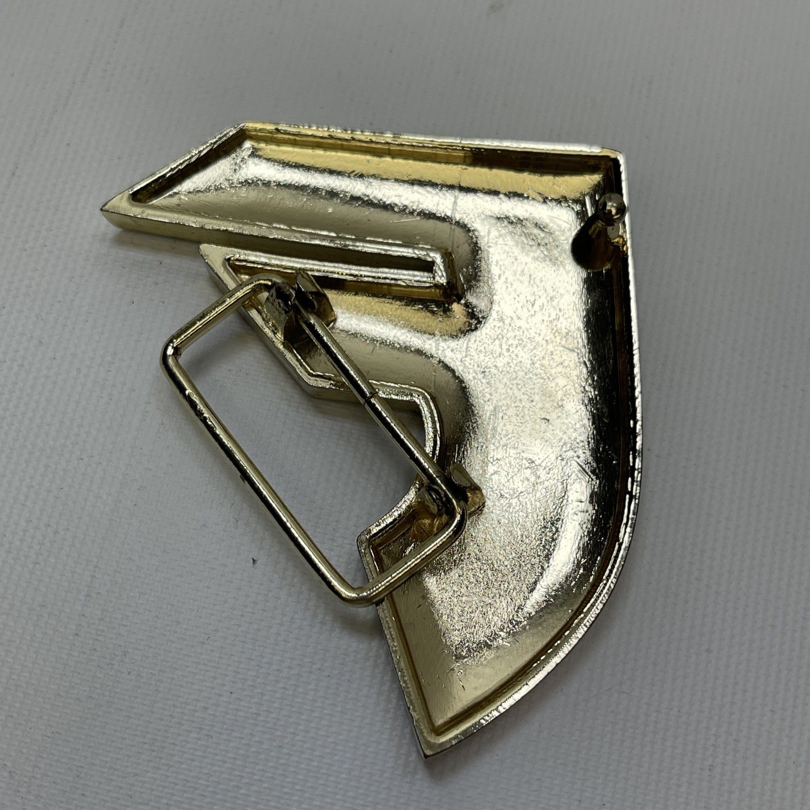 Famous Stars & Straps Rhinestone Covered F Emblem Silver Color Y2K Belt Buckle