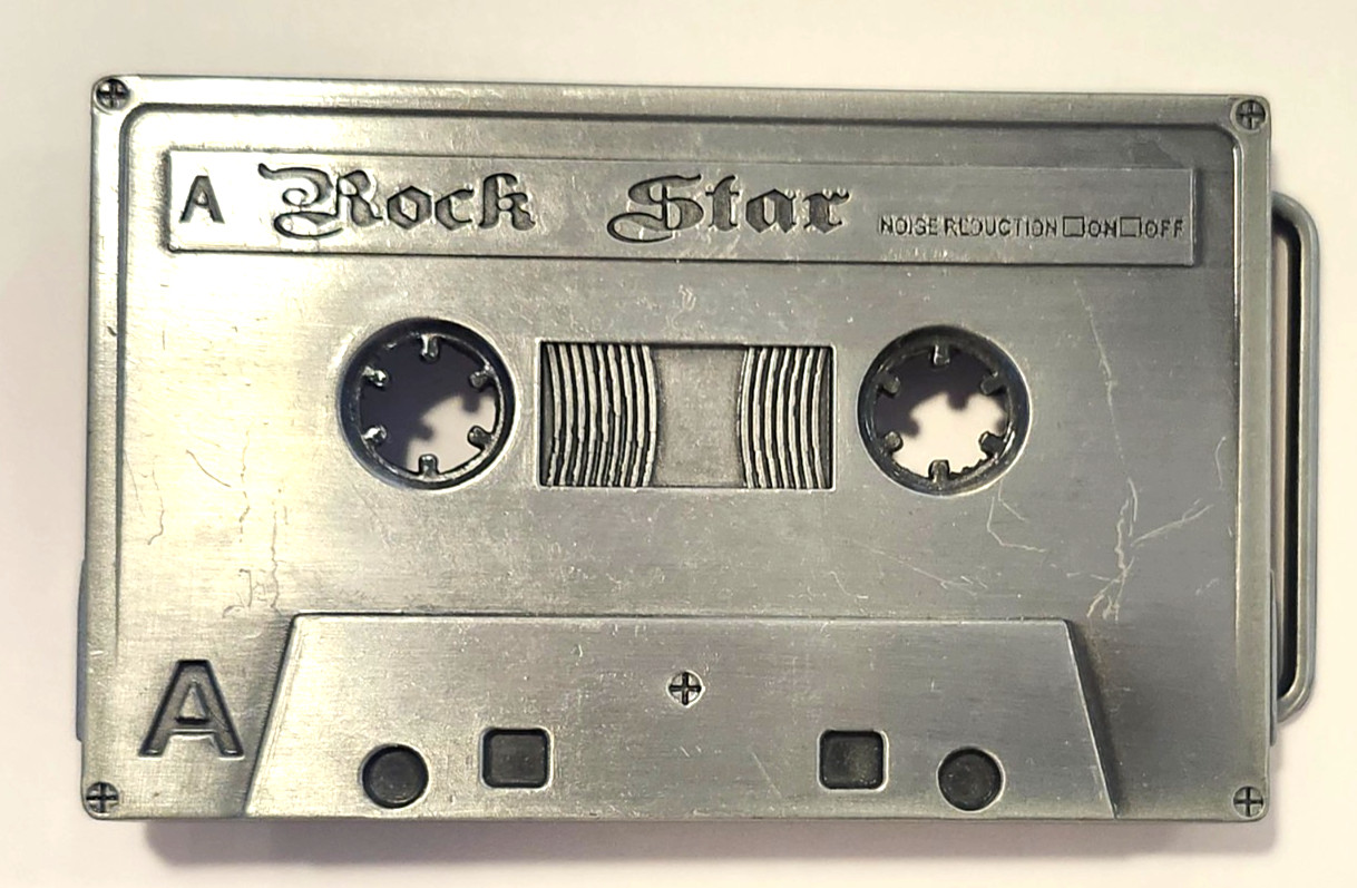 Cassette Tape Rock Star Old School Music Metal Fashion Belt Buckle