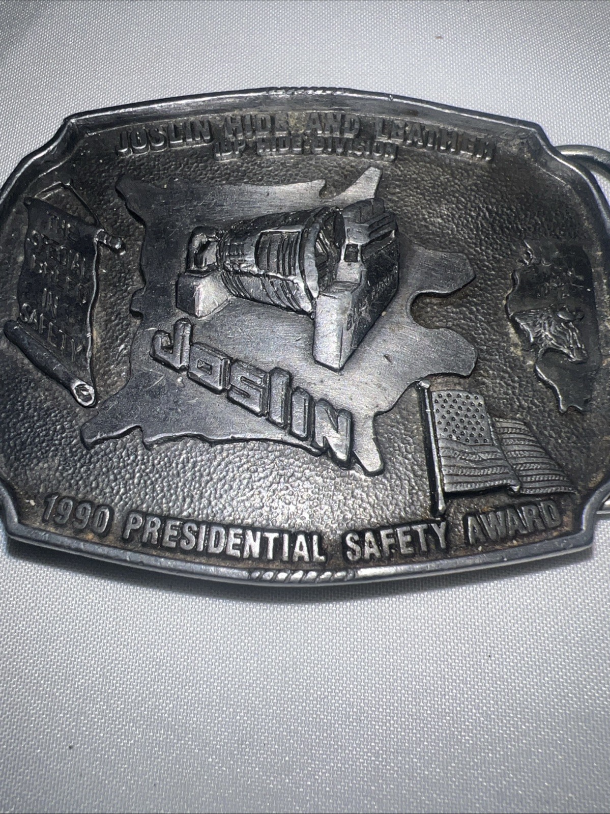 1990 Presidential Safety Award for Joslin Hides and Leather Buckle # 37 Of 250