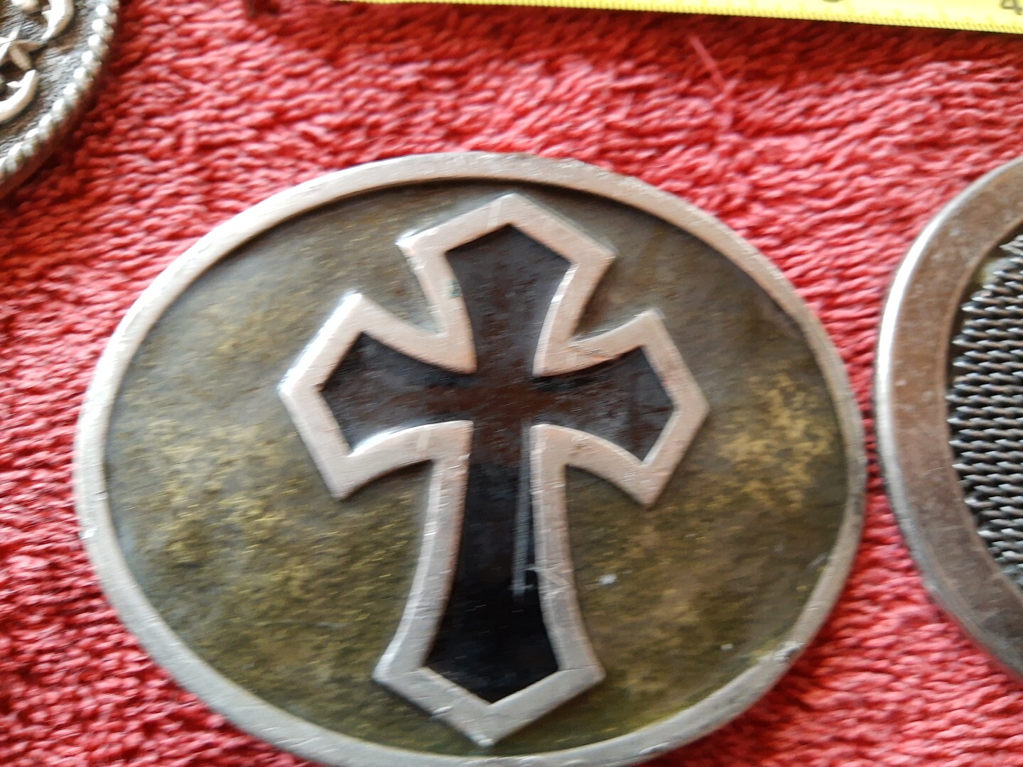 Gothic Black with Silver Cross Belt Buckles Lot Of 2