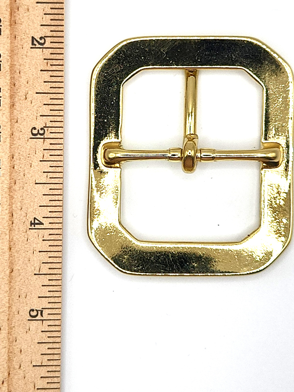 Solid Brass Gun Belt Buckle Clipped Corners Western Utility