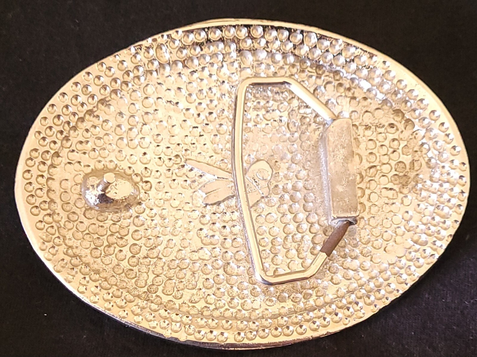 VINTAGE AMERICAN EAGLE BELT BUCKLE WITH TURQUOISE, CORAL & JET MOSAIC INLAY