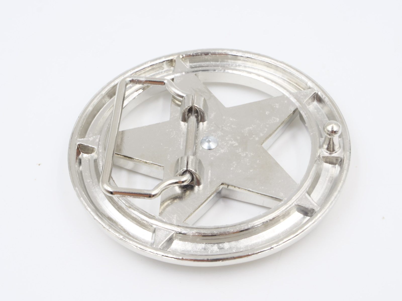 Sheriff Star Novelty Chrome Metal Belt Buckle