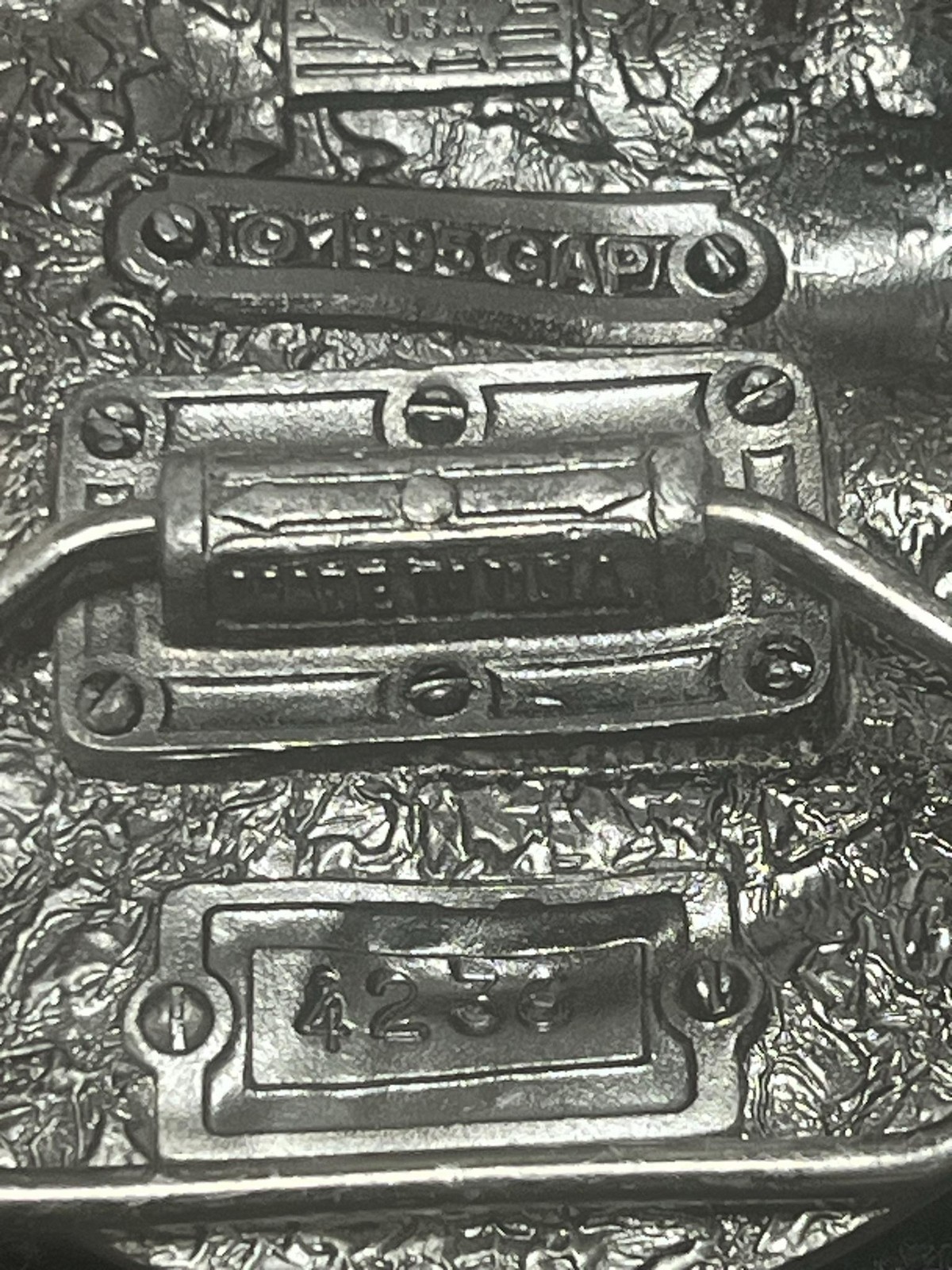 Vintage Great American Wild West Boot Hill Frontier Justice Belt Buckle 4233