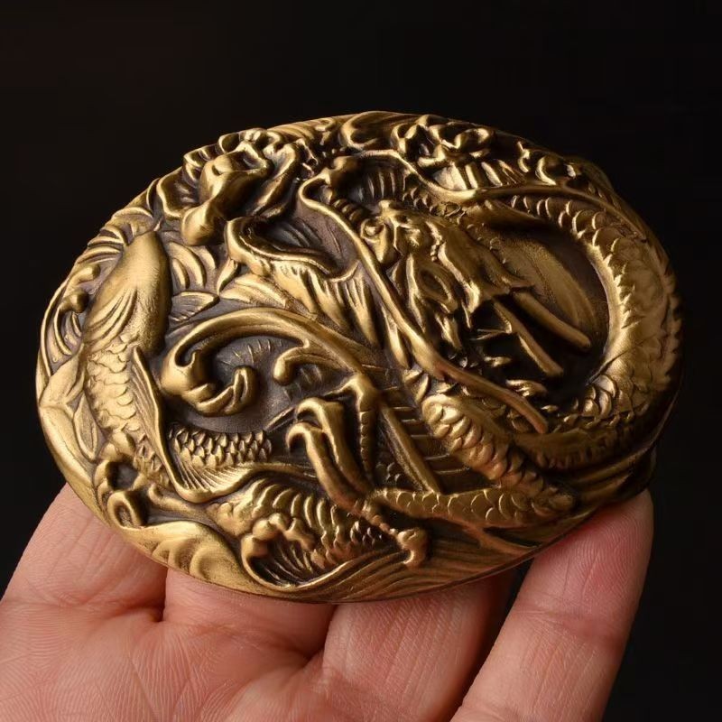 Yuhua Dragon Belt Head Brass Belt Buckle Head Men&rsquo;s Outer Wear Smooth Buckle
