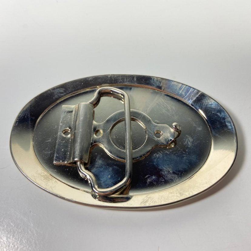 3.5&Prime; x 2.5&Prime; Vintage Train Locomotive Railroad Belt Buckle
