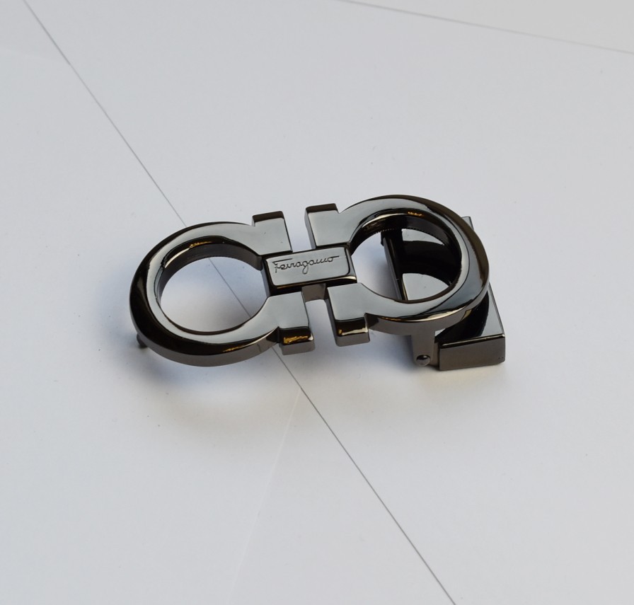 Salvatore Ferragamo black Gancini Belt Buckle For 1.38&Prime; Wide Leather Belts