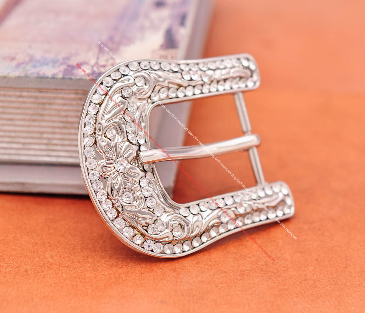 30mm Bling Silver Men Western Rhinestone Crystal Cowboy 3 Piece Set Belt Buckle