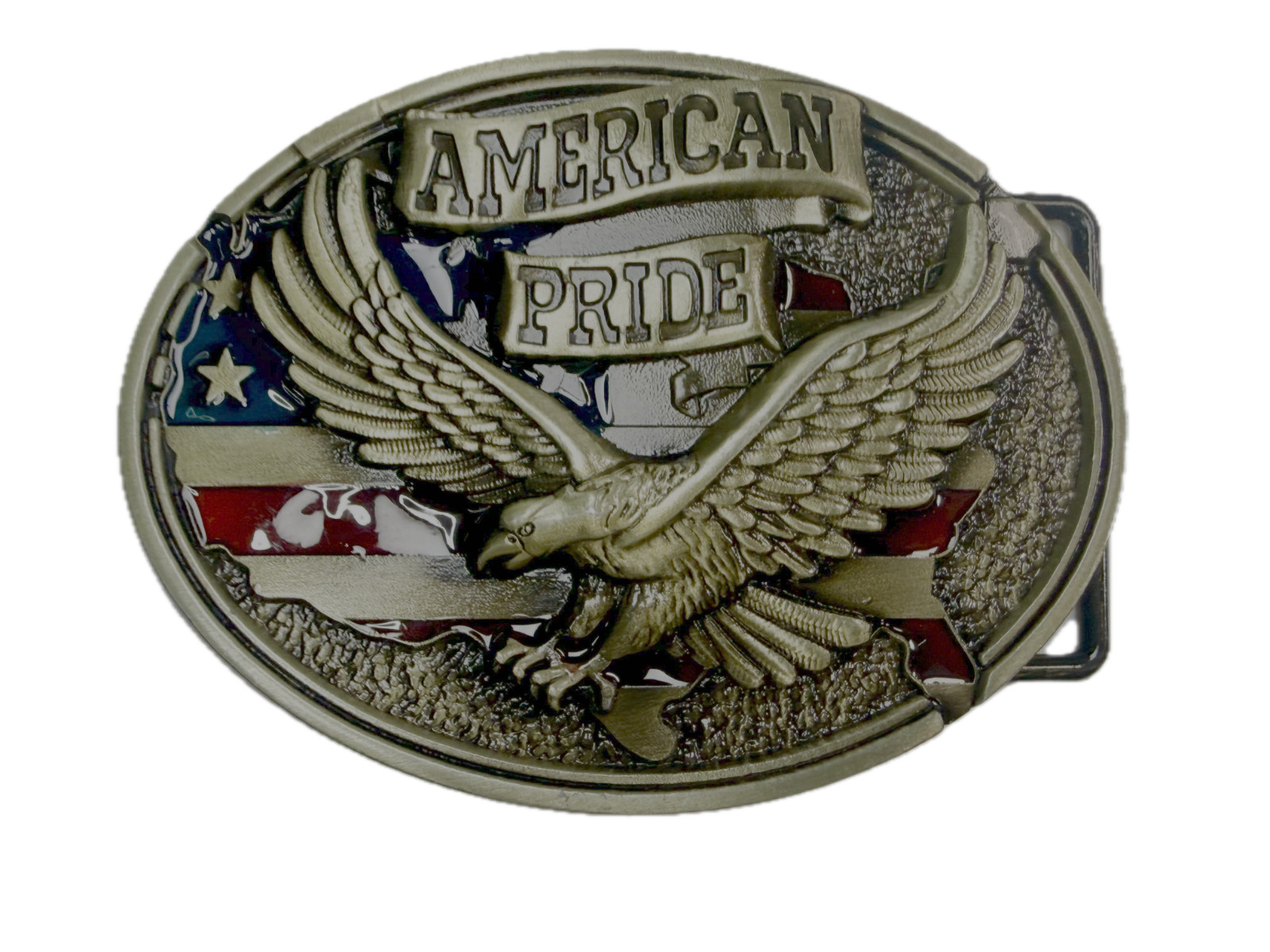 American Pride USA Bald Eagle Majestic Flying Hunting Country Flag Belt Buckle