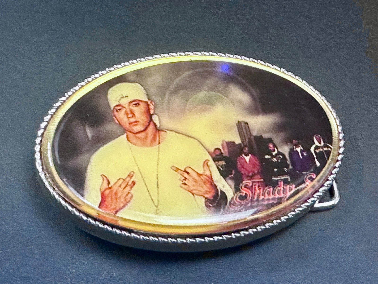 Slim Shady Eminem Led Multi Color Light Flashing Belt Buckle W/ Fresh Battery!