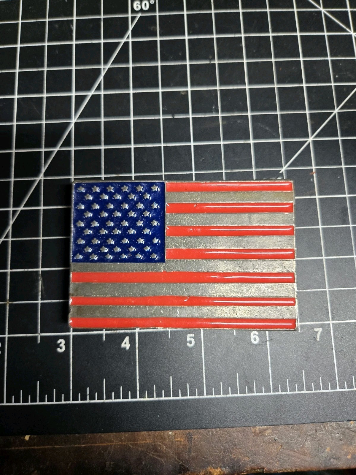 Monster Belt Buckle Mobtown Chicago American Flag Red White & Blue stars stripes