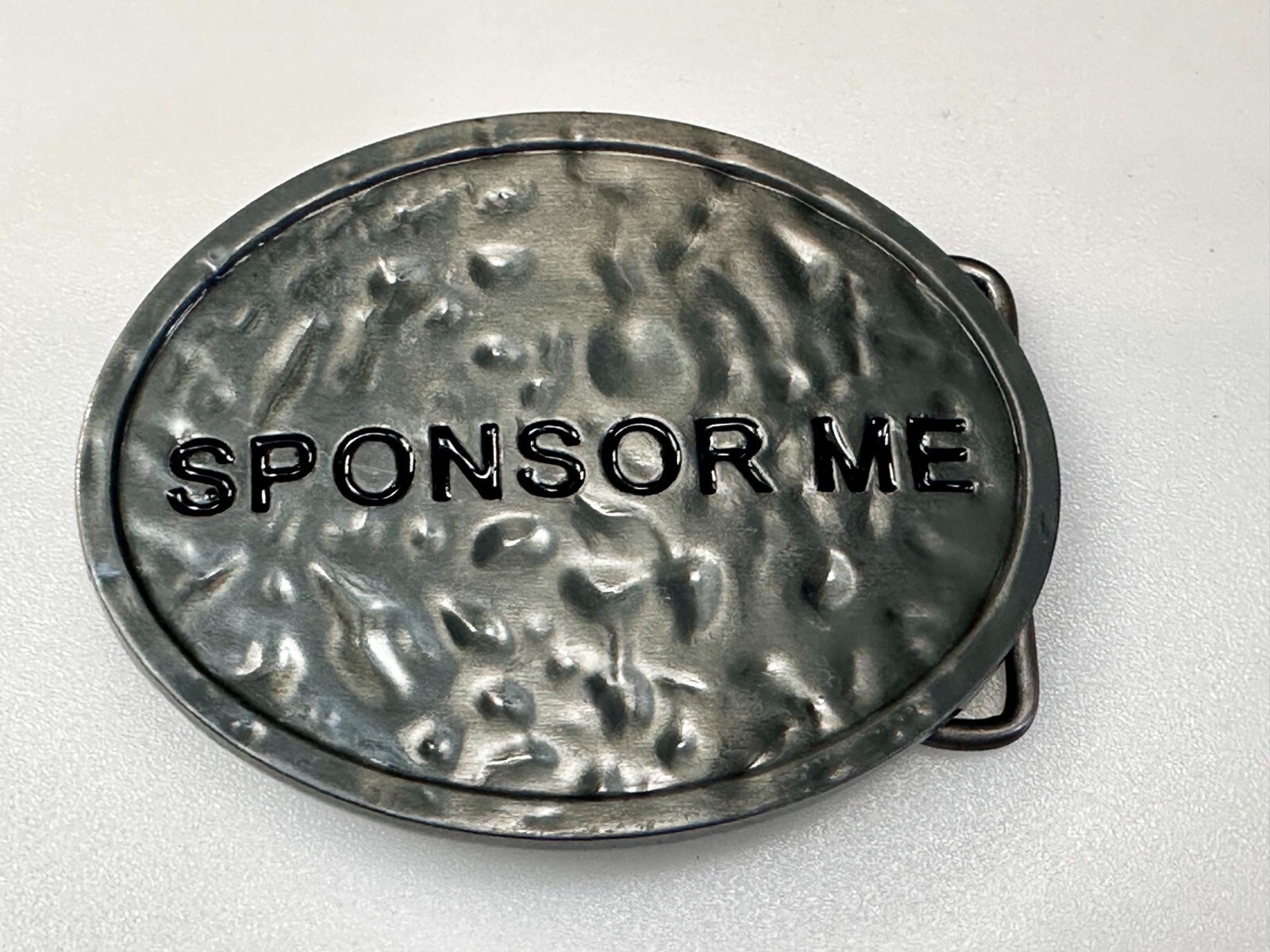 Sponsor Me Funny Cool Novelty Silver Tone Oval Belt Buckle by Buckle Rage