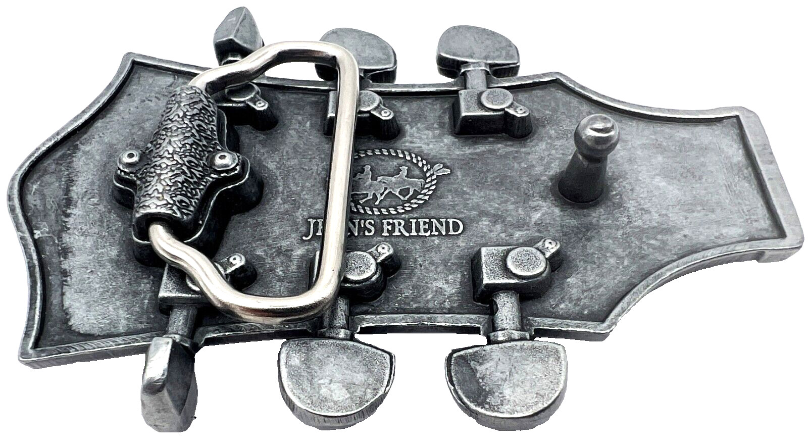 Red Guitar Head Music Enameled Belt Buckle New