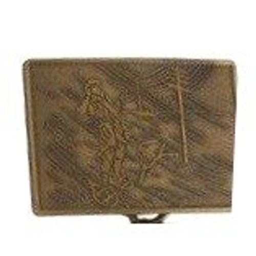 Vintage Solid Brass Lineman Utility Pole Worker Belt Buckle Gold Tone Rectangle