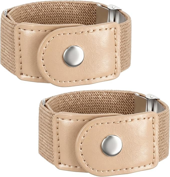 2PCS Men&rsquo;s No Buckle Elastic Belt Adjustable Stretch Belt Loop