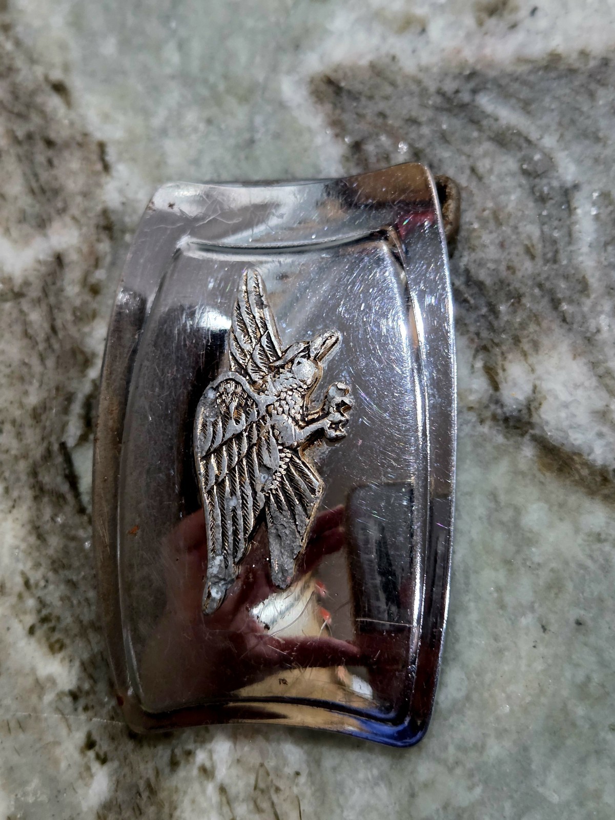 Silver Eagle Rectangular Metal Western Belt Buckle Men&rsquo;s Solid