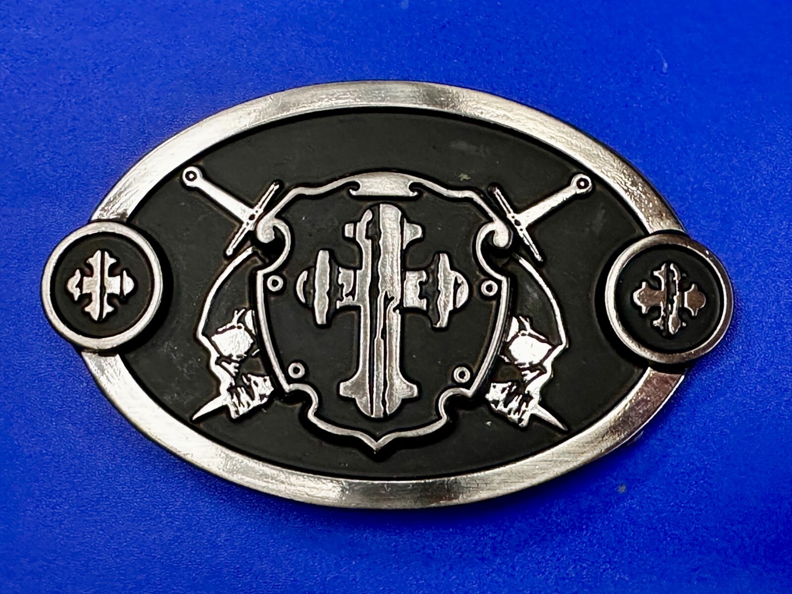 Swords & Cross Knight Shield Gothic Punk Rider Chrome Brand Belt Buckle #6216