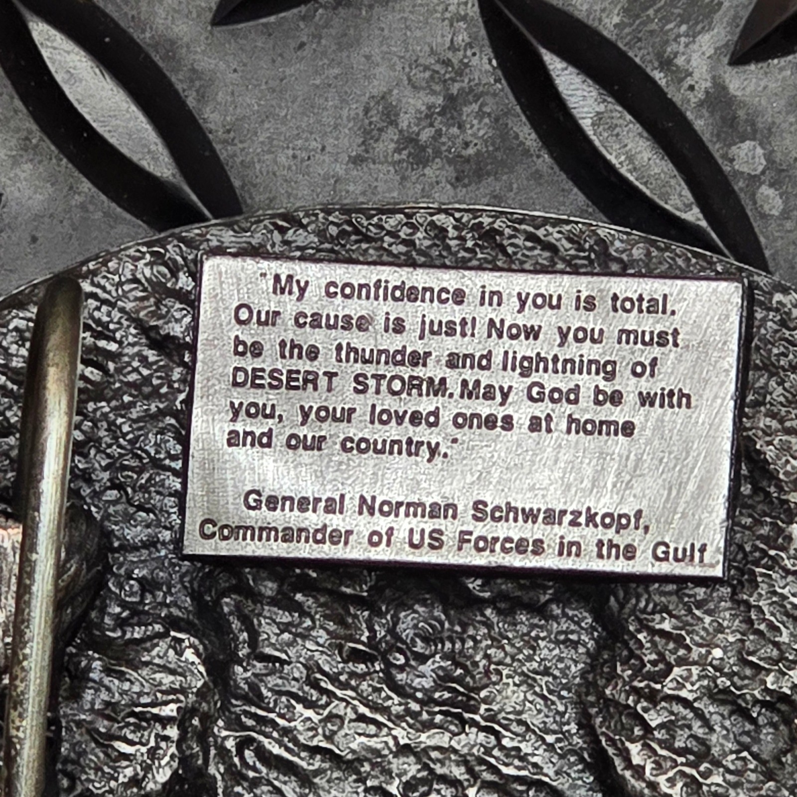 Vintage 1991 Siskiyou Operation Desert Storm Belt Buckle General Schwarzkopf USA