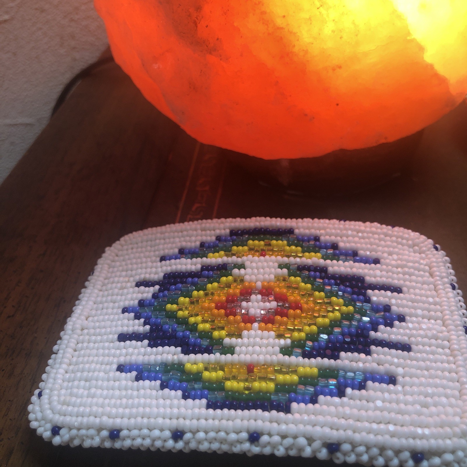 vintage NATIVE AMERICAN belt buckle BEADED handcraft NAVAJO indian western